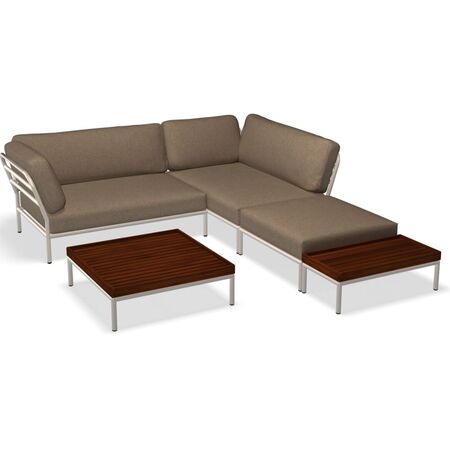 Houe Houe LEVEL Kombination 02 - Outdoor Sofa Muted White, Ash Heritage 92