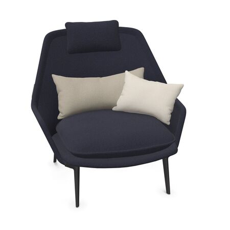 Vitra Slow Chair in Stoff von Vitra Flocca Salbei hell 04, Aluminiumguss poliert 