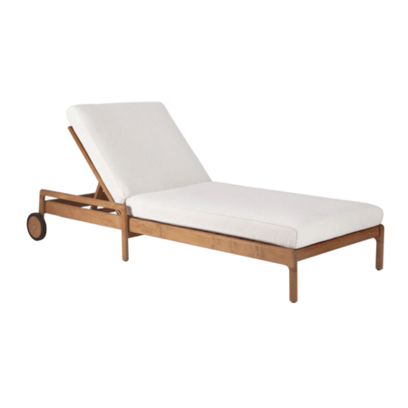 Ethnicraft Jack verstellbarer Liegestuhl für Draußen Teak lacquered black / off white