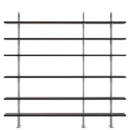 Gubi Regalsystem Keen 208 mit Regalböden von Gubi 6 Regalböden, Braun / Schwarz