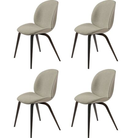 Stuhl mit Frontpolsterung und Holzgestell Beetle im 4er Set von Gub