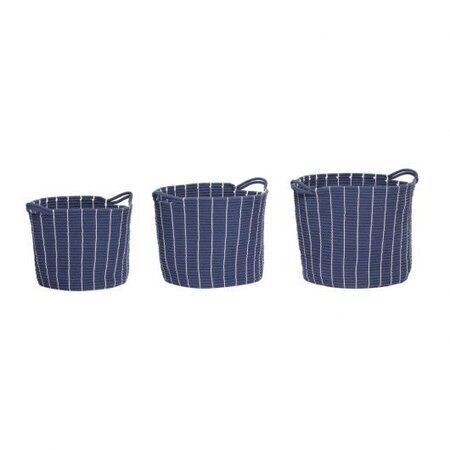 Huebsch Korb mit Henkeln rund Baumwolle grau 3er Set
