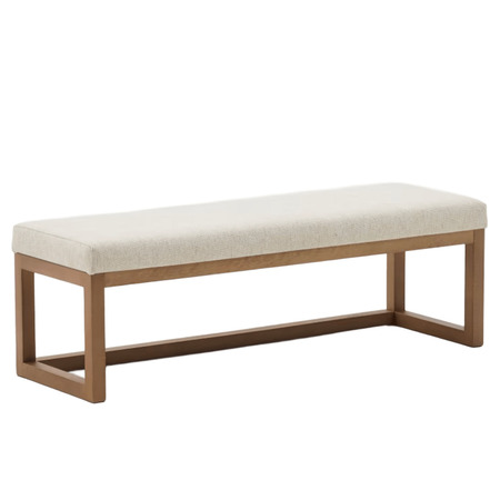 Kave Home Sitzbank Buchenholz 128 cm 'LOYA' von Kave Home Beige / Dunkelbraun