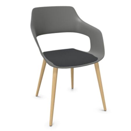 Wilkhahn Bürostuhl Occo 222/21 von Wilkhahn Grau, Anthrazit 01, Eiche natur geölt