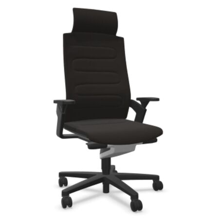 Wilkhahn Drehstuhl ON 175/73 von Wilkhahn Kunststoff schwarz, 60/08 Schwarz, Sitztiefenverlängerung: Mit / Rollen - Hart, für Teppichboden