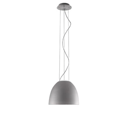 Artemide Pendelleuchte Nur Mini LED von Artemide  Hellrosa RAL 3015, Weiss / Weiss, inkl. LED, Aluminiumgrau