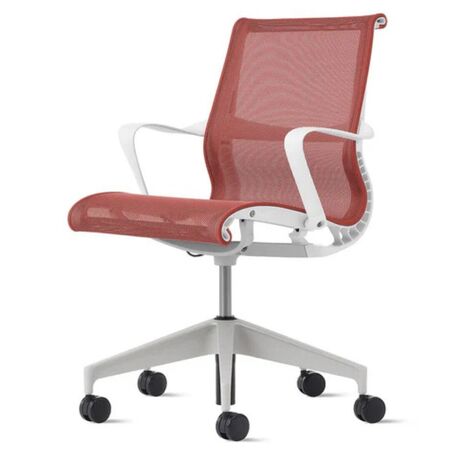 Herman CPH Bürostuhl Setu von Herman Miller Intercept - Mineral Grau, Studio - Weiss / Silberlegierung
