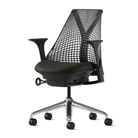 Herman CPH Bürostuhl Sayl von Herman Miller Blazer Schwarz, Schwarz Poliert, Armlehne - Fixiert / Rückenstütze - Kein zusätzlicher Support