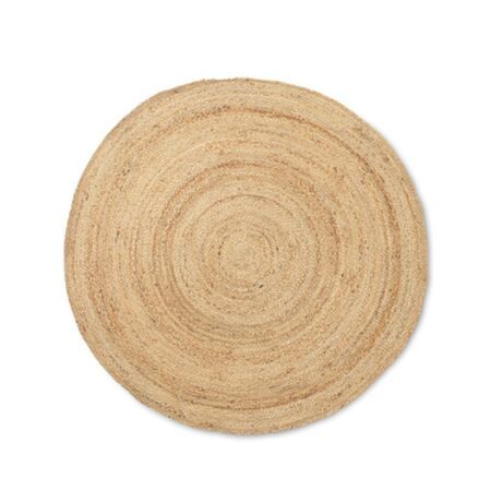 Ferm Living Juteteppich Eternal Round von Ferm Living Natur, Gross - Ø: 240 cm