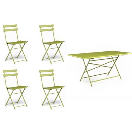 Arc en Ciel Set 4 Stühle und 1 Klapptisch von Emu