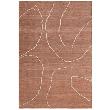 Ferm Living Jute Teppich Gesso von Ferm Living Terracotta / Off-white, Gross - L: 300 cm / B: 200 cm