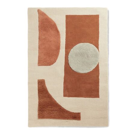 Ferm Living Teppich Bloco Tufted von Ferm Living Blush / Off White, B: 120 cm / L: 180 cm