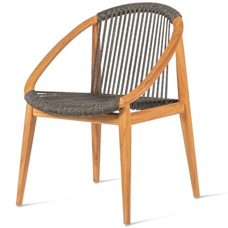 Vincent Sheppard Vincent Sheppard FRIDA DINING CHAIR - Stuhl mit Armlehne Anthrazit, Unbehandeltes Teakholz