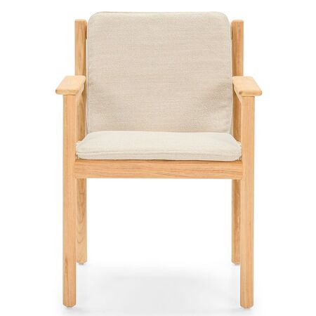 Vincent Sheppard Vincent Sheppard ODA LOUNGE CHAIR - Loungestuhl Flachs, Teakholz, Limettenweiss Bouclé