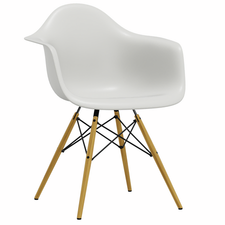 Vitra Eames Plastic Armchair DAW RE 03 Poppy Red RE, Ahorn gelblich 02, Filzgleiter weiss für Hartboden 15