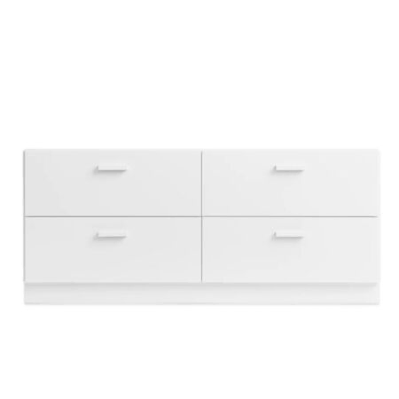String_Furniture_Relief_Kommode_Niedrig_mit_Socke_Weiss