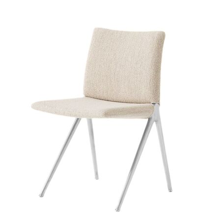 &Tradition Vollgepolsteter Kape Side Chair IF7 von &Tradition Grain 61252, Aluminium poliert
