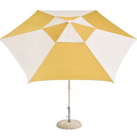 HAY Accessoires Sonnenschirm Terrazza in Hexagon von Hay Off-white / Ochre