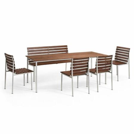 Traverse im Dining Set mit Gartentisch 190x83cm, Stühlen und Bank - 6 Personen von Hay