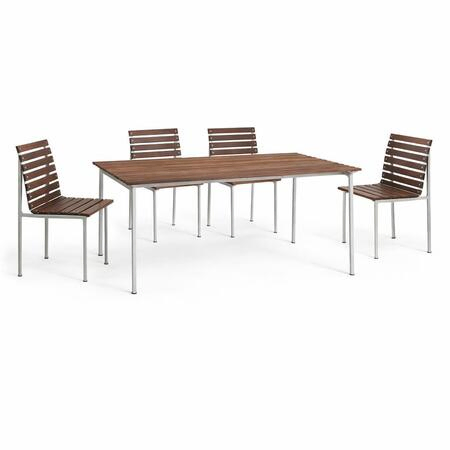 Traverse im Dining Set mit Gartentisch 140x83cm und Stühlen - 4 Personen von Hay