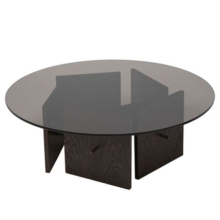 Ferm Living Ferm Living Aukko Coffee Table Tinted Glass, Dark Stained Oak, Standard