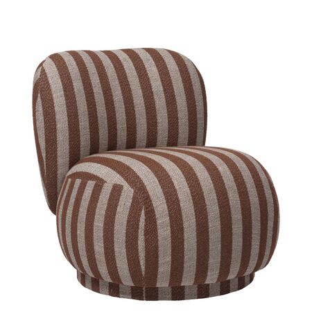 Ferm Living Piccolo Loungesessel Rico Louisana von Ferm Living Sand / Chocolate - Louisiana