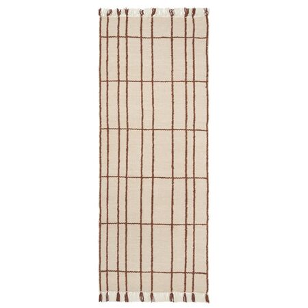 Ferm Living Teppichläufer Sen von Ferm Living Parchment / Chestnut, 80 x 200