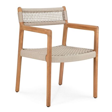 Ethnicraft Woven Stuhl für Draussen Jack von Ethnicraft Teakholz / Beige Kordel