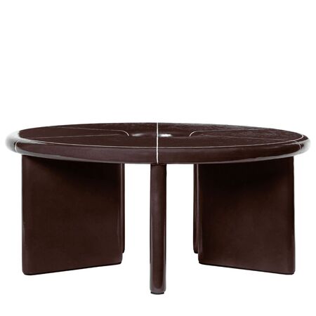 Ferm Living Runder Couchtisch Deya von Ferm Living x Utzon Ø 80 cm, Chestnut Brown
