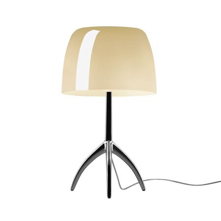 Foscarini Tischleuchte Lumiere Grande Chrom Schwarz von Foscarini Mit Dimmer, Warm Weiss