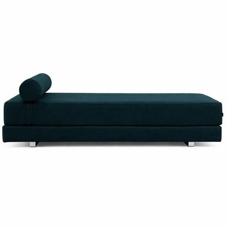 Softline A/S Softline Lubi Schlafsofa mit Kaltschaummatratze Chrom, Dunkelpetrol 295 - Felt Melange