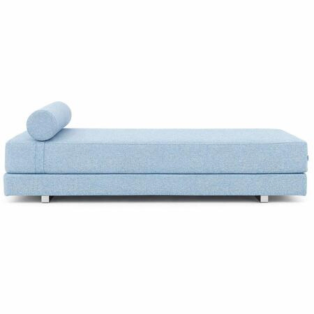 Softline A/S Softline Lubi Schlafsofa mit Federkernmatratze Chrom, Hellblau 641 - Felt Melange