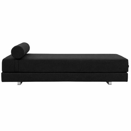 Softline A/S Softline Lubi Schlafsofa mit Federkernmatratze Chrom, Schwarz 636 - Felt