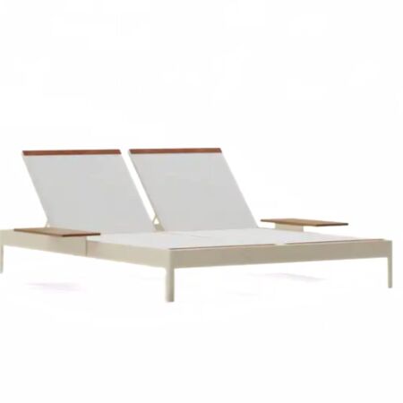 Fast Spa Doppel-Liegebett mit kleinen Tischen von Fast Senfgelb , Milk