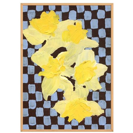 Paper Collective Gemälde Flowers with Checks 05 von Paper Collective 50 x 70 cm 