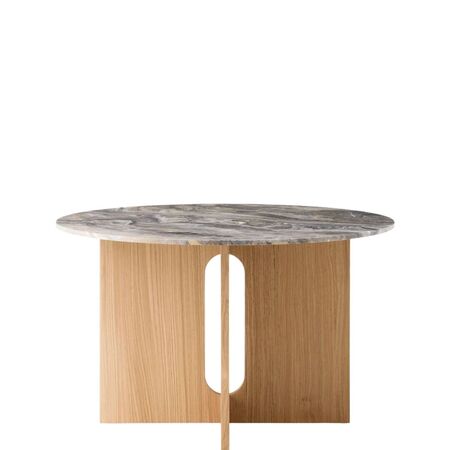 Audo Tisch 'Androgyne' Eiche natur - Grauer Galaxy-Marmor, Ø: 120 cm