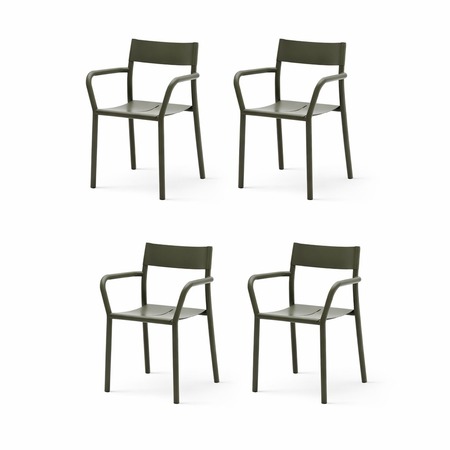 New Works New Works May Armchair - Gartenstuhl mit Armlehnen Dunkelgrün