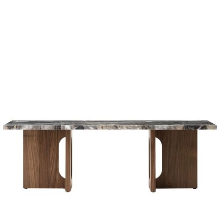 Audo Androgyne Lounge Table Stone/Marble Walnuss - Grauer Galaxy-Marmor 