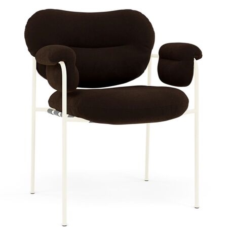 Fogia Bollo Dining Chair von Fogia Barnum Sand 2, Edelstahl poliert