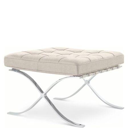 Knoll International Hocker mit Sitzkissen Barcelona in Stoff von Knoll International Haven HV0041 Ivory / 1919 Cream, Standard