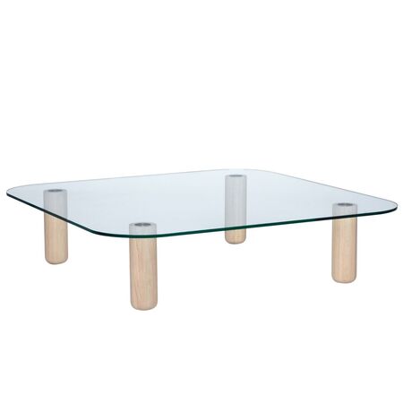 Fogia Niedriger Couchtisch Big Sur von Fogia Anthrazitglas - Eiche Schwarz