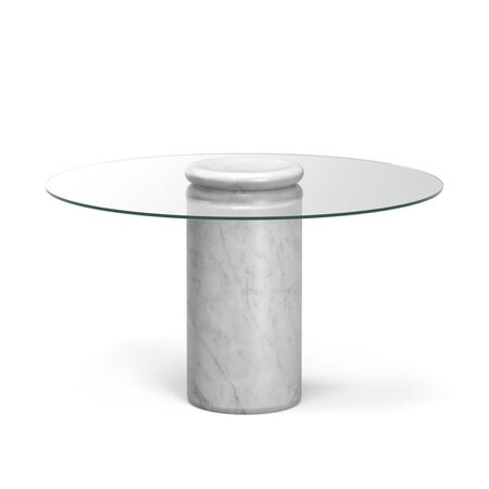 Karakter Esstisch Castore von Karakter Bianco Carrara, Clear Glass