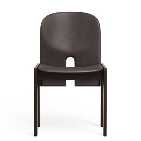 Karakter Ikonischer Stuhl Scarpa 121 von Karakter Massives Eschenholz, mokka gebeizt ,  Saddle leather - Moka