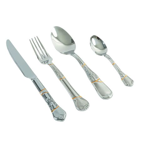 Seletti 4-teiliges Besteck Kintsugi von Seletti Grey / Gold