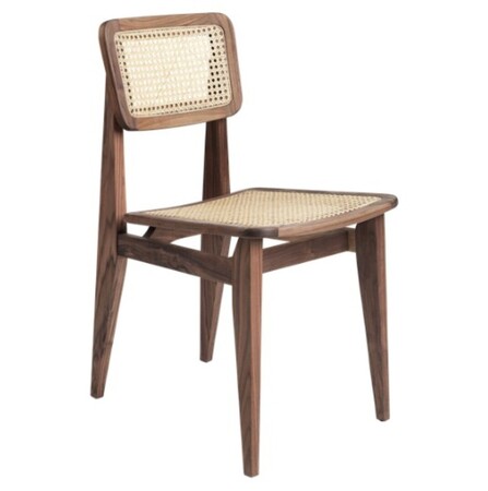 Gubi Gubi C-Chair Dining Chair Amerikanischer Nussbaum geölt, Französisches Geflecht
