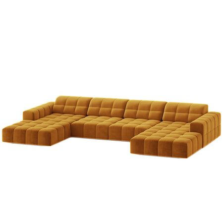 Micadoni MICADONI JENNIFER 6 Sitzer Panorama Sofa Velvet Venus - Yellow
