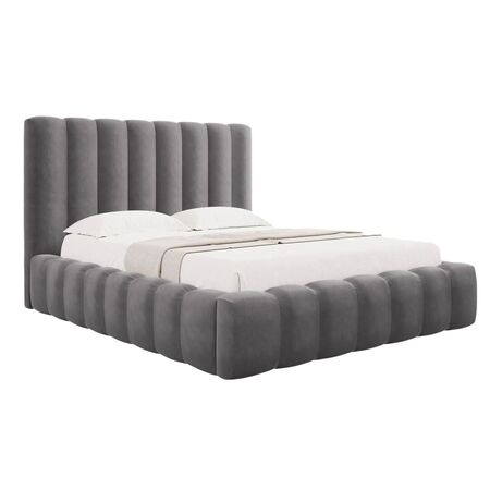 Micadoni MICADONI KELP Bett Velvet - Grey, B: 180 cm