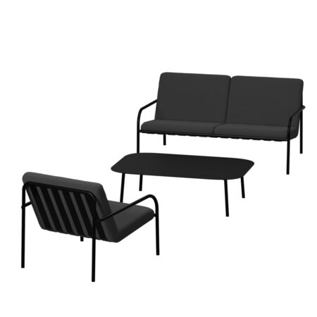 Metallbude Outdoor Lounge Set 3-teilig von Metallbude Black, Sand