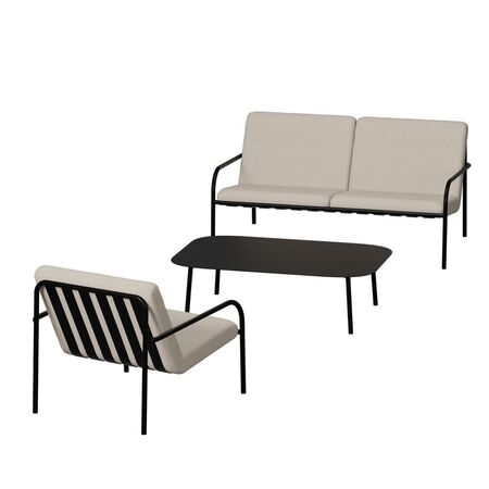 Metallbude Outdoor Lounge Set 3-teilig von Metallbude Black, Sand