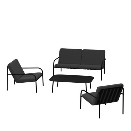 Metallbude Outdoor Lounge Set 4-teilig von Metallbude Black, Sand